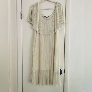 Misook Victorian Balletcore Pleated Prairie Fairycore Grecian Boho Midi Dress XS